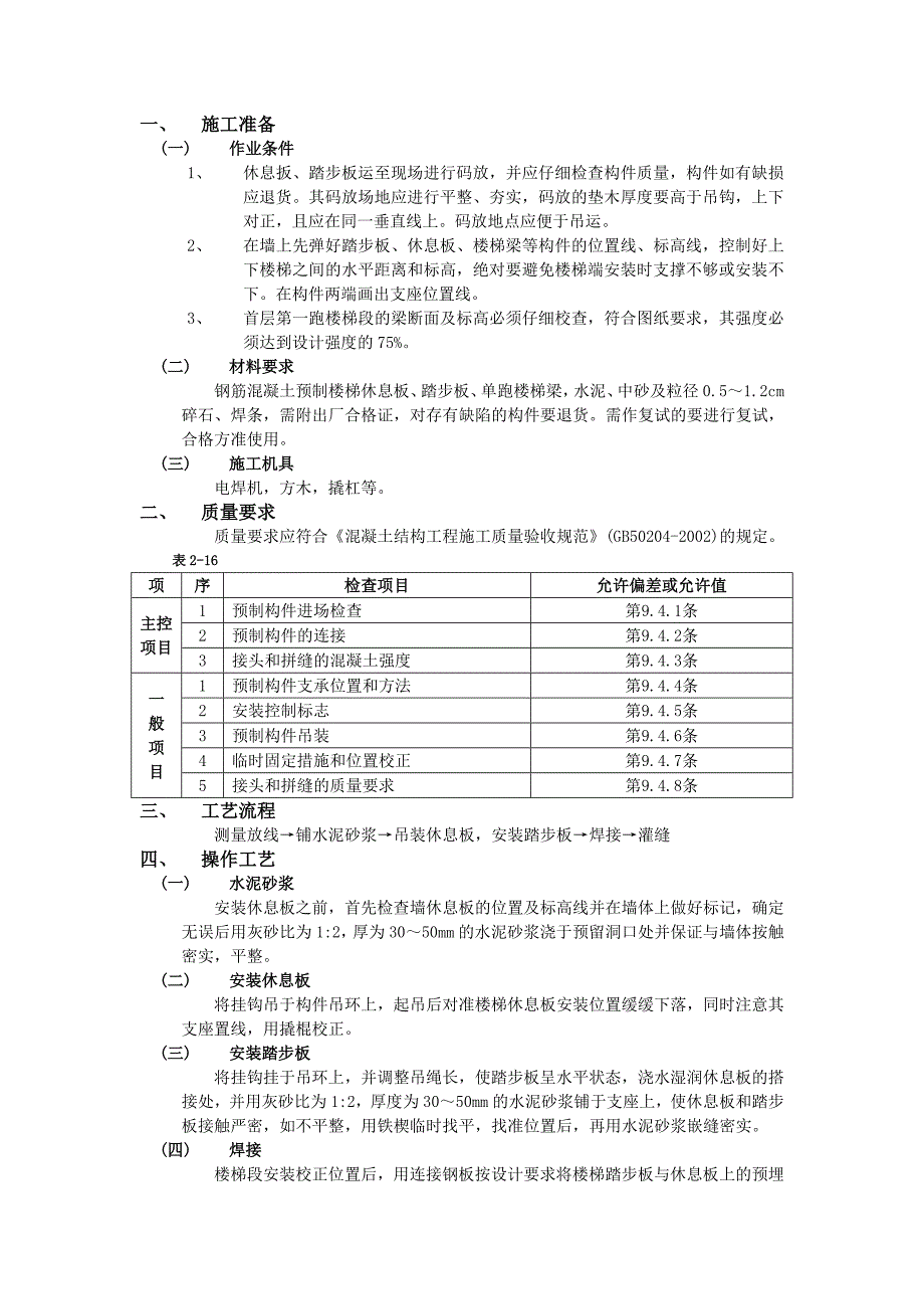 020预制楼梯安装工程施工设计方案_第1页