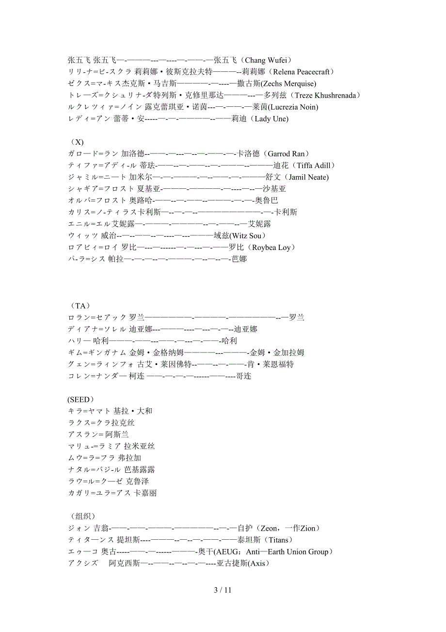 高达人物,机体,中文译名统一_第3页