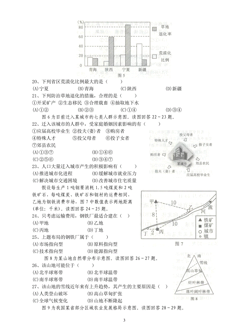 2011浙江省 地理会考 含参考答案.doc_第3页