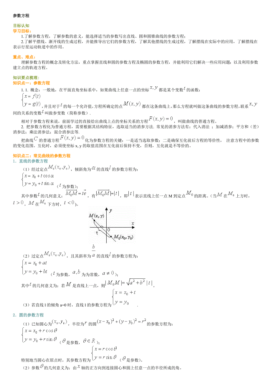 参数方程完全解析_第1页