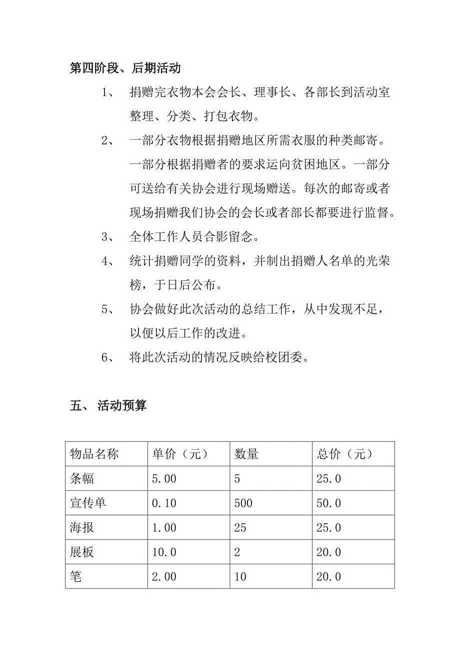 衣物捐献策划书_第5页