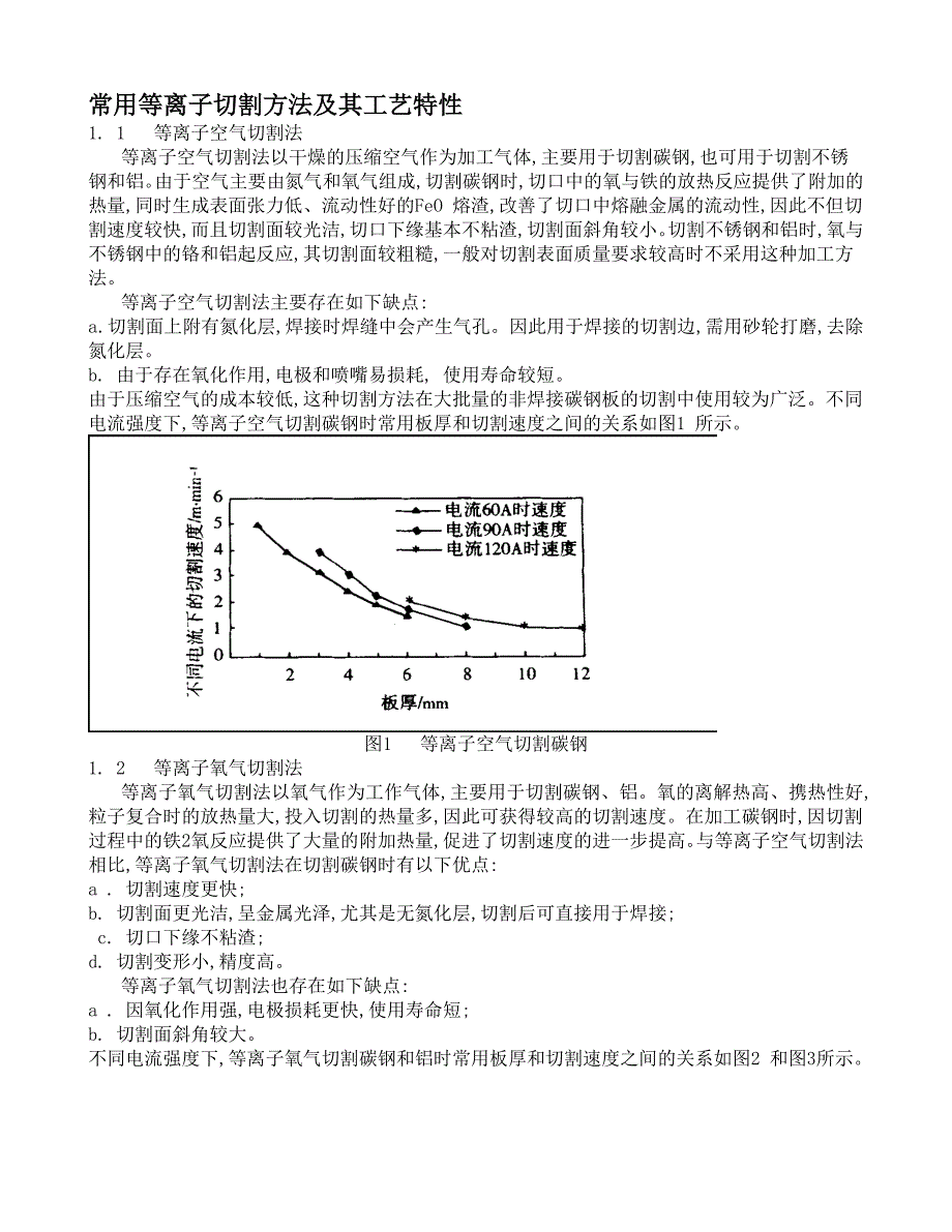 常用等离子切割方法及其工艺特性_第1页