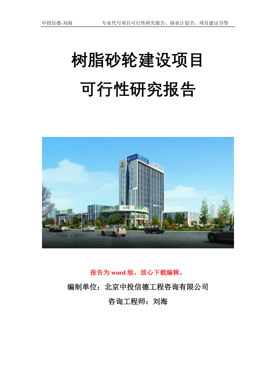 树脂砂轮建设项目可行性研究报告模板立项备案_第1页