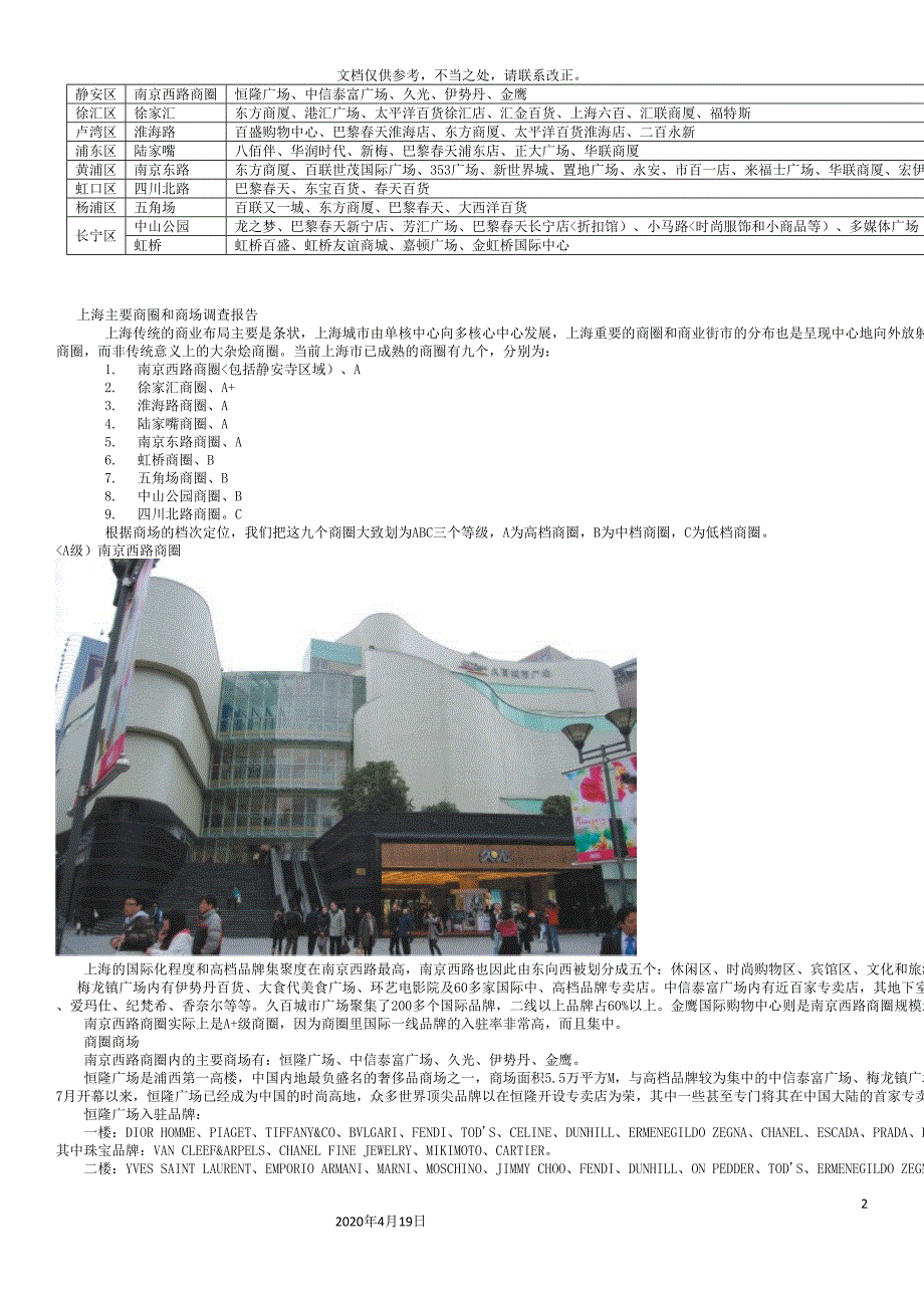 上海主要商圈和商场调查分析方案就是那个下载要的造福大家.doc_第2页