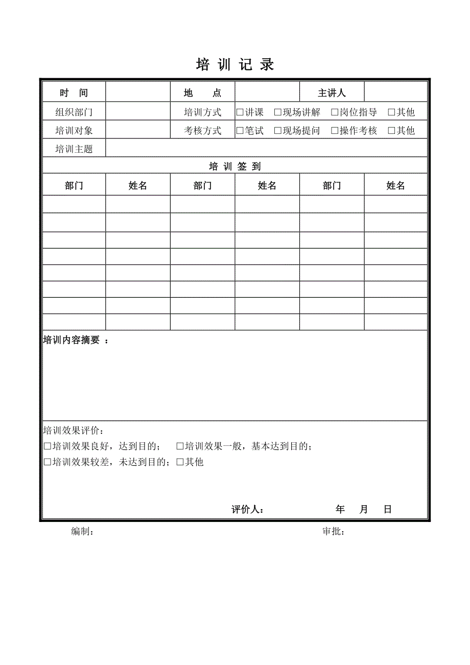 医疗器械公司年度培训计划及培训记录[共6页]_第4页