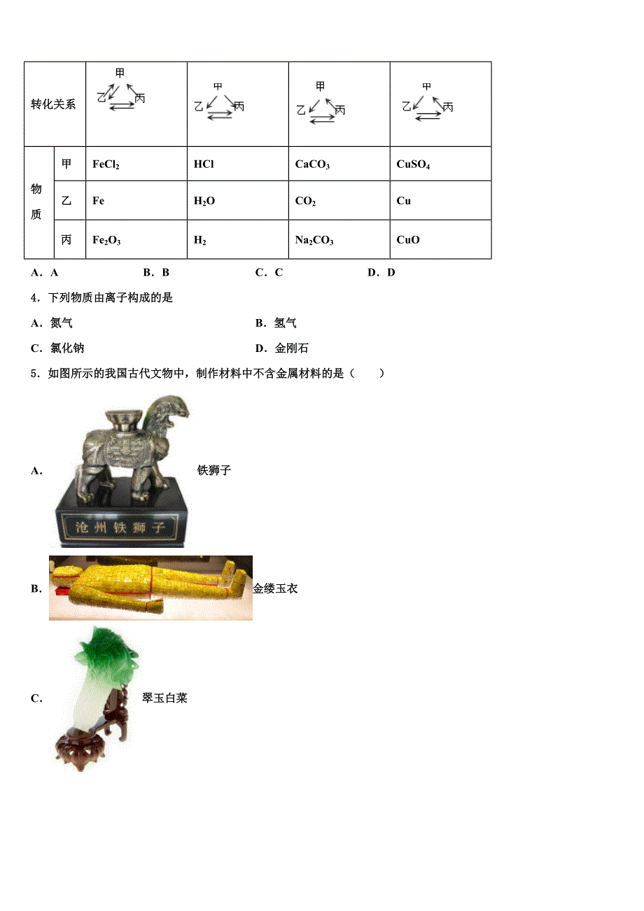 2023届四川省峨眉山市中考适应性考试化学试题含解析.doc_第2页