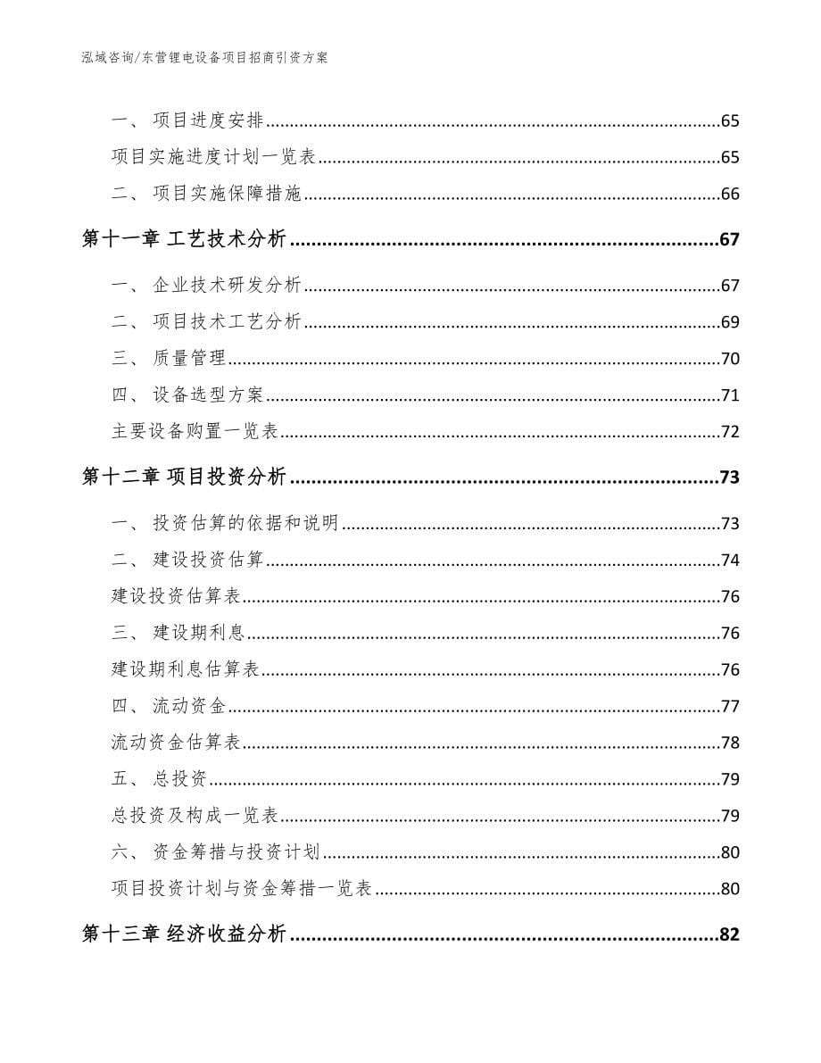 东营锂电设备项目招商引资方案_范文参考_第5页