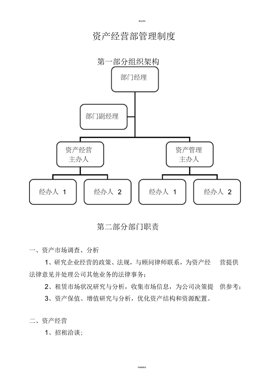 资产经营部管理制度(一)_第1页