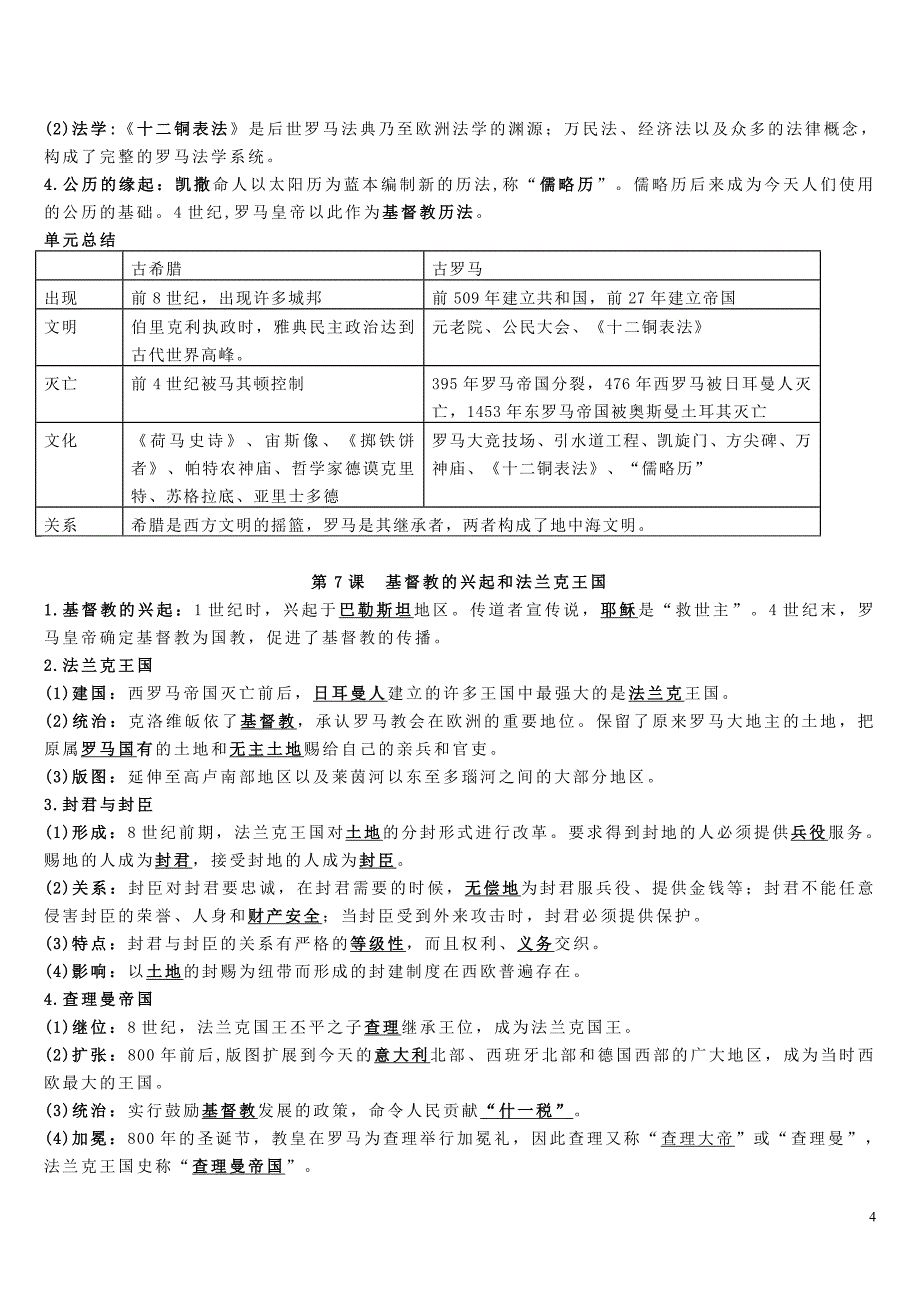 最新-部编人教版-九年级历史-上册-全册知识点复习提纲_第4页