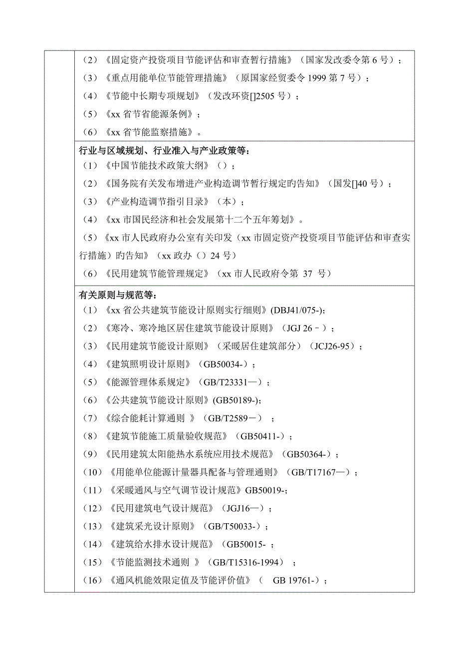 xx商业专项项目节能评估基础报告表_第3页