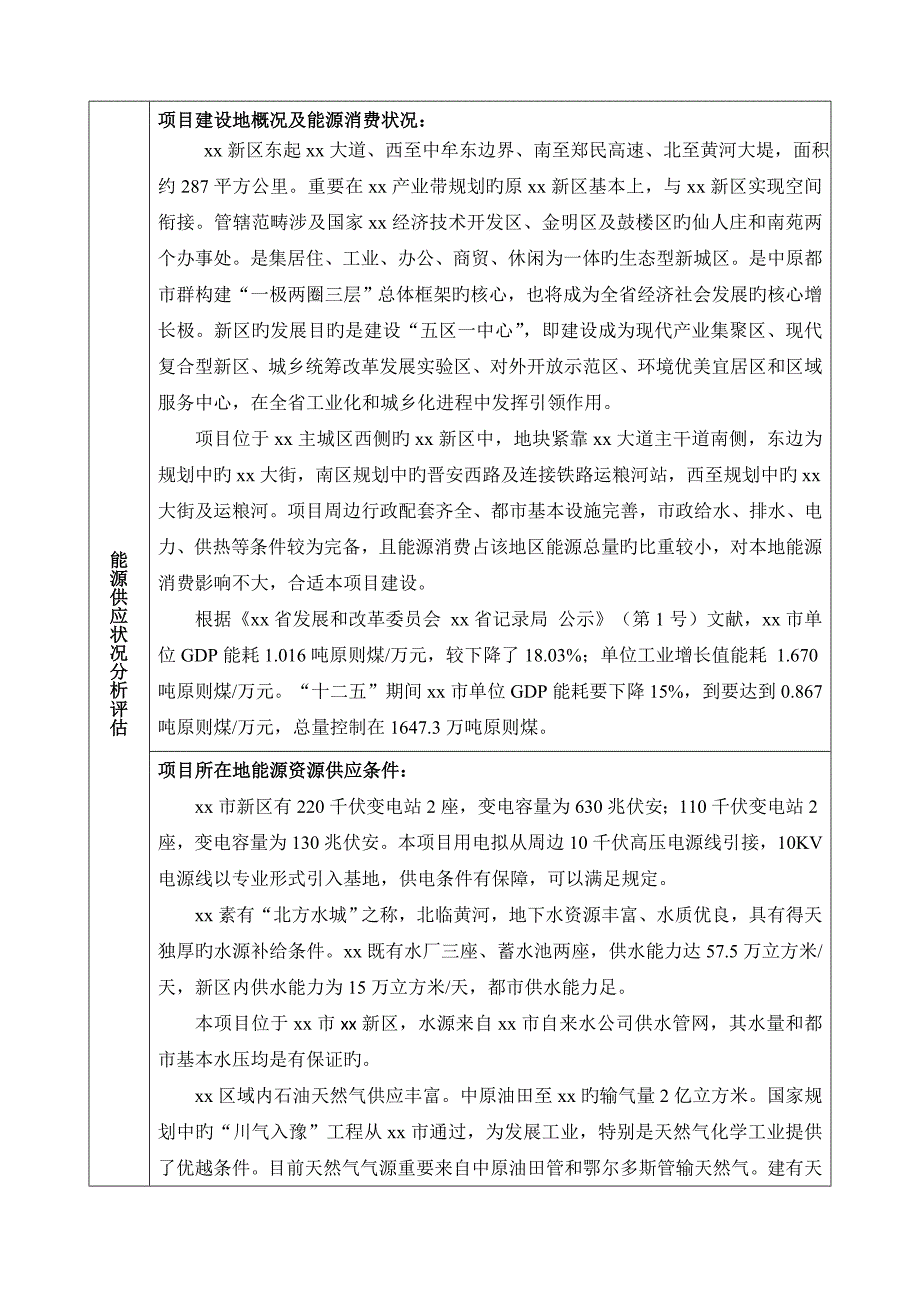 xx商业专项项目节能评估基础报告表_第4页