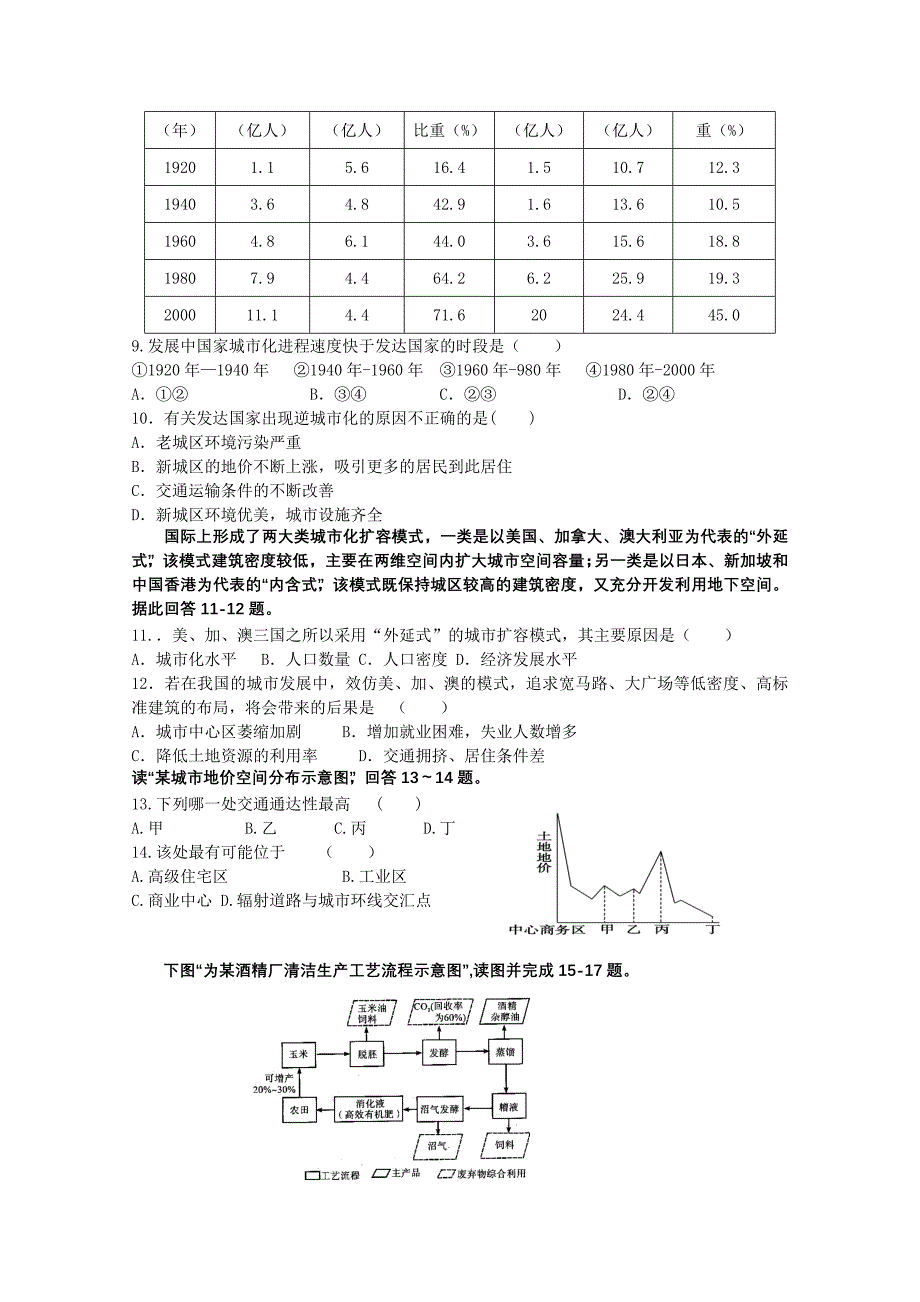 辽宁省大连市二十三中学2010-2011学年高一地理下学期期末考试_第2页