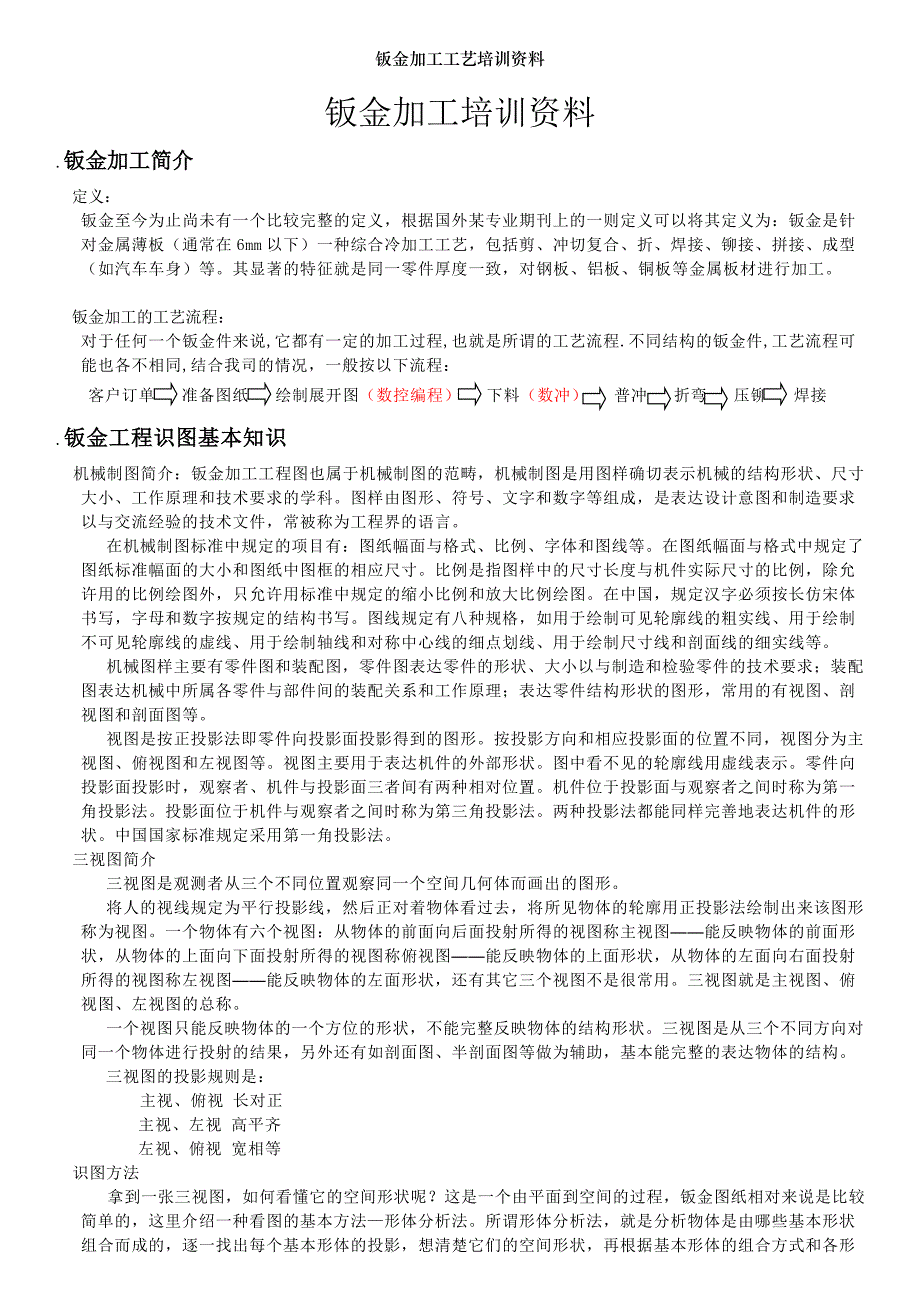 钣金加工工艺培训资料_第1页