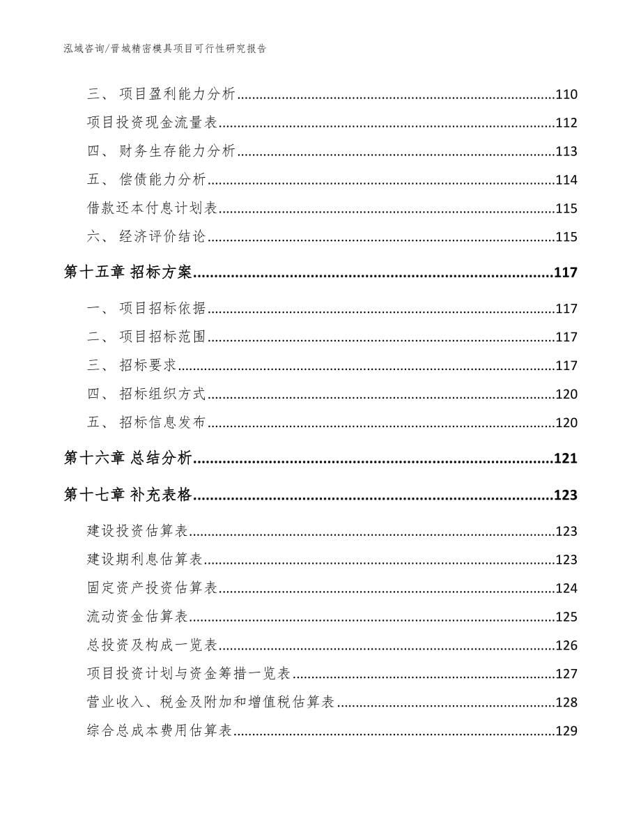 晋城精密模具项目可行性研究报告范文参考_第5页