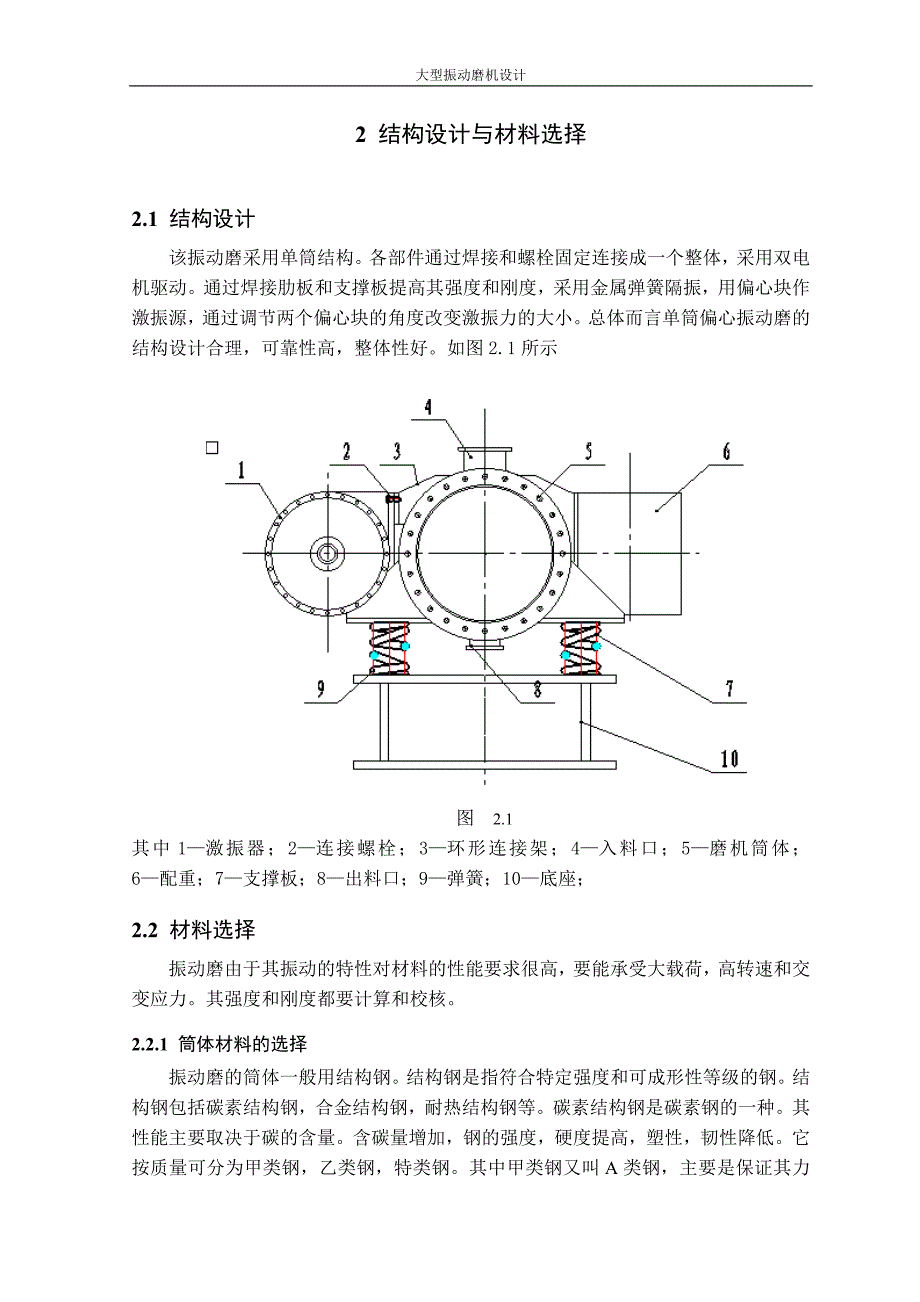 大型振动磨机设计说明书_第3页