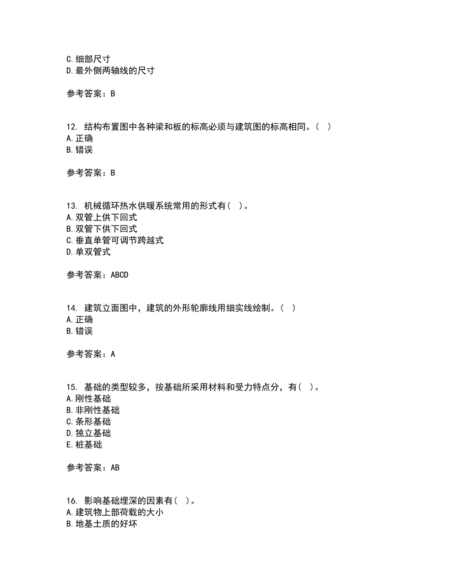 大连理工大学21秋《建筑制图》在线作业二满分答案22_第3页