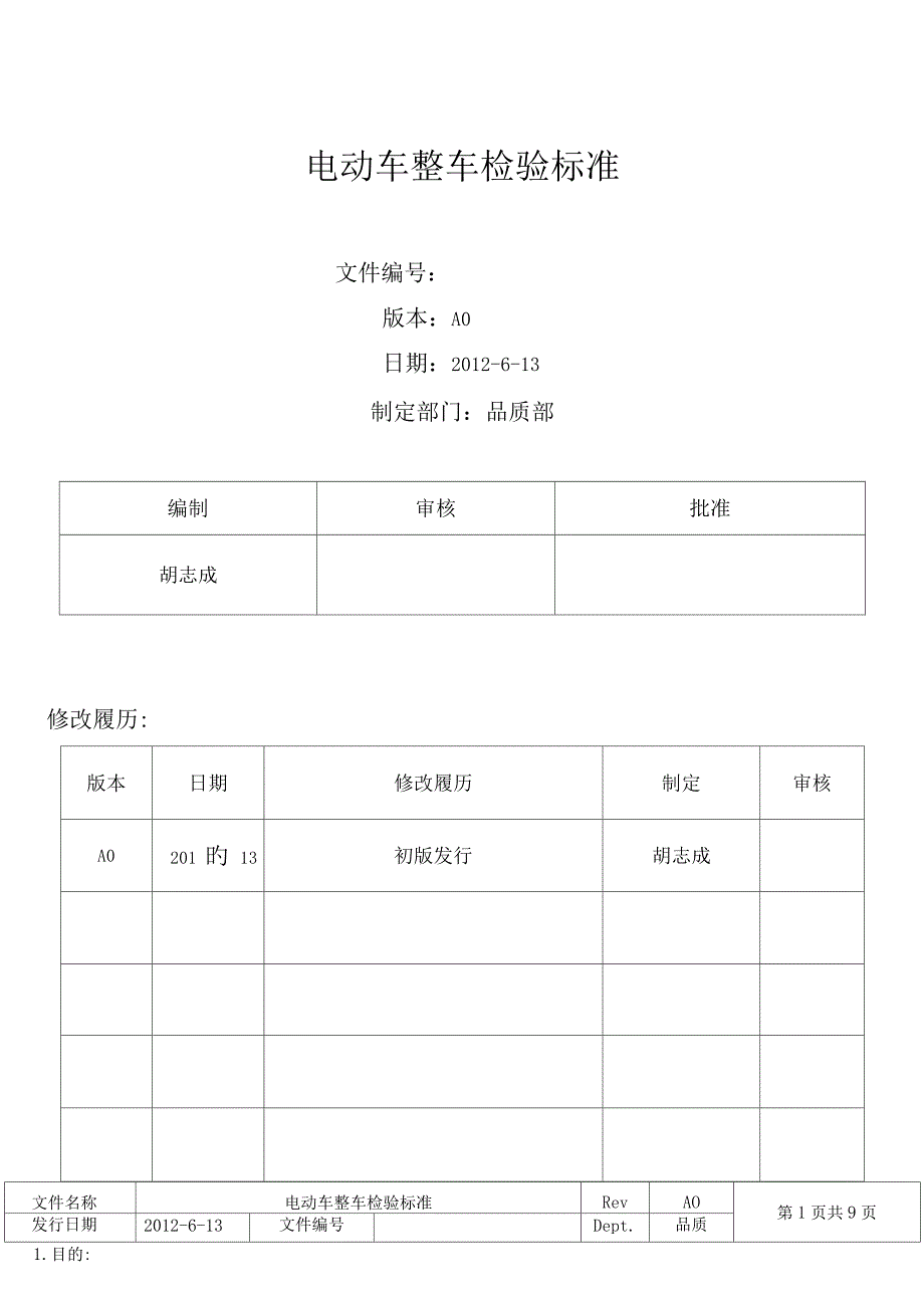 电动车整车检验标准完整版_第1页