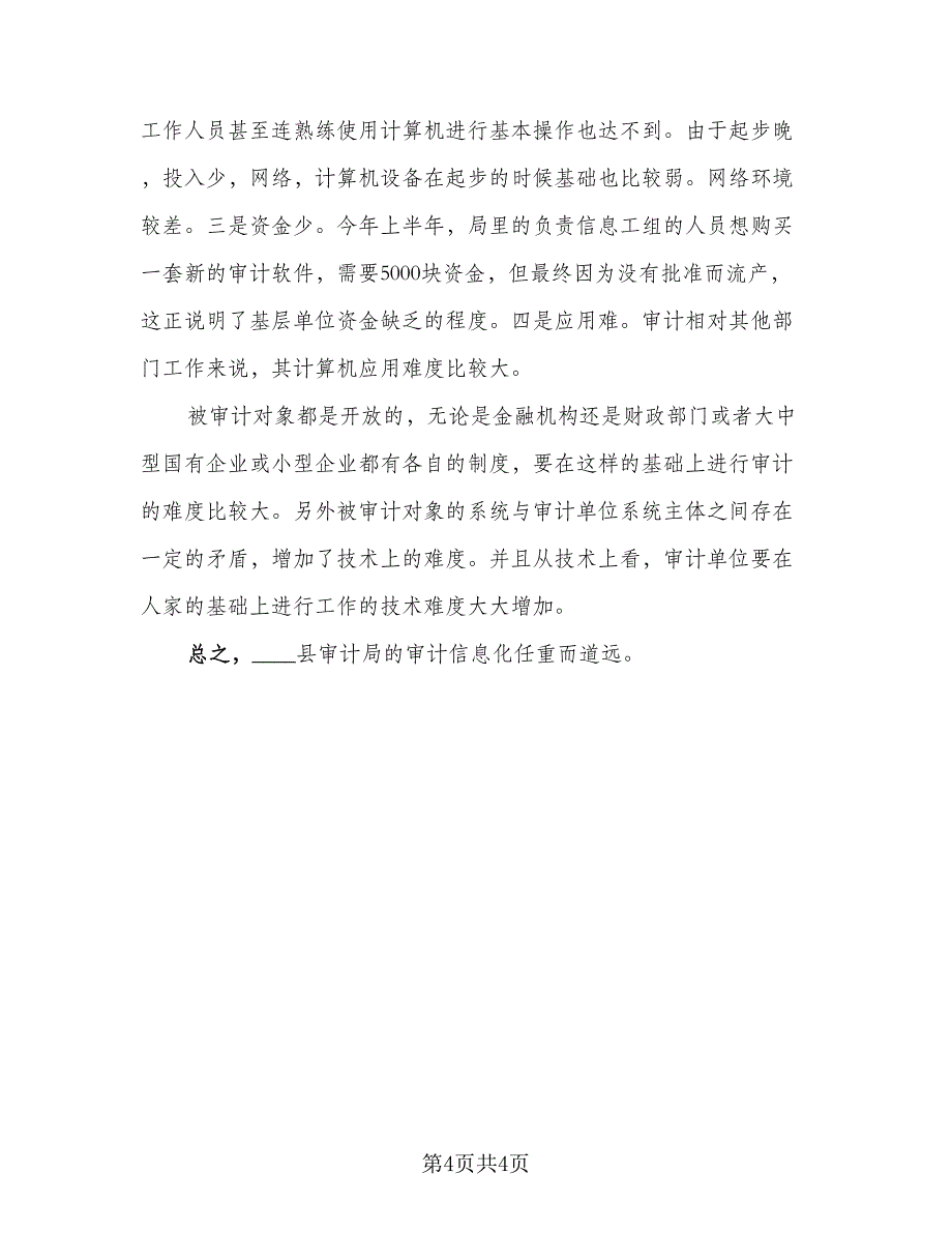 2023年审计工作总结参考范文（二篇）_第4页