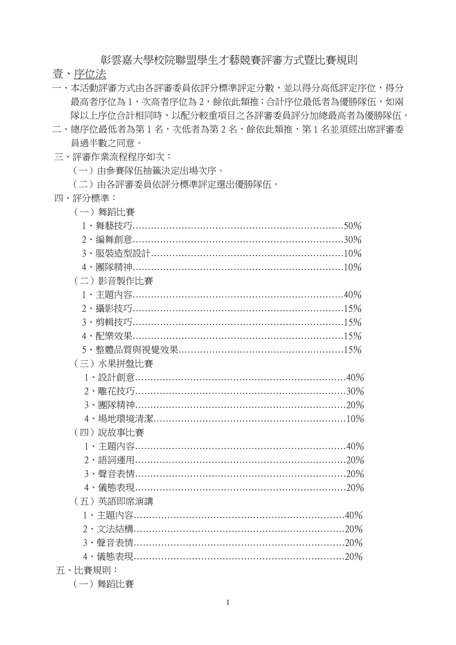 彰云嘉大学校院学生才艺竞赛评审方式暨比赛规则.doc_第1页