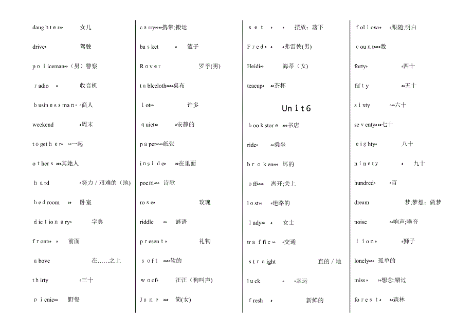 冀教版-初中英语-词汇表(完整)_第4页