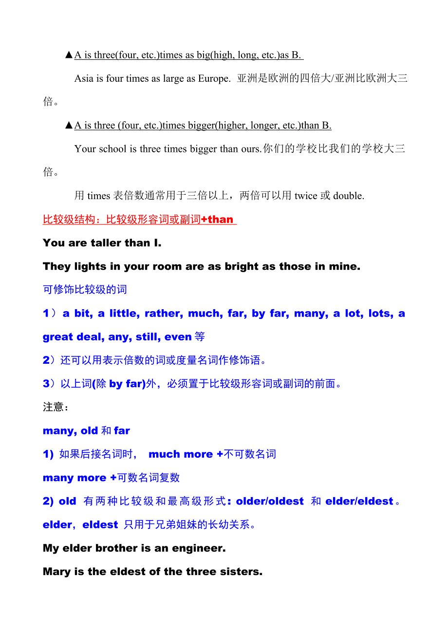 高中英语语法总结大全之形容词和副词的比较级_第3页