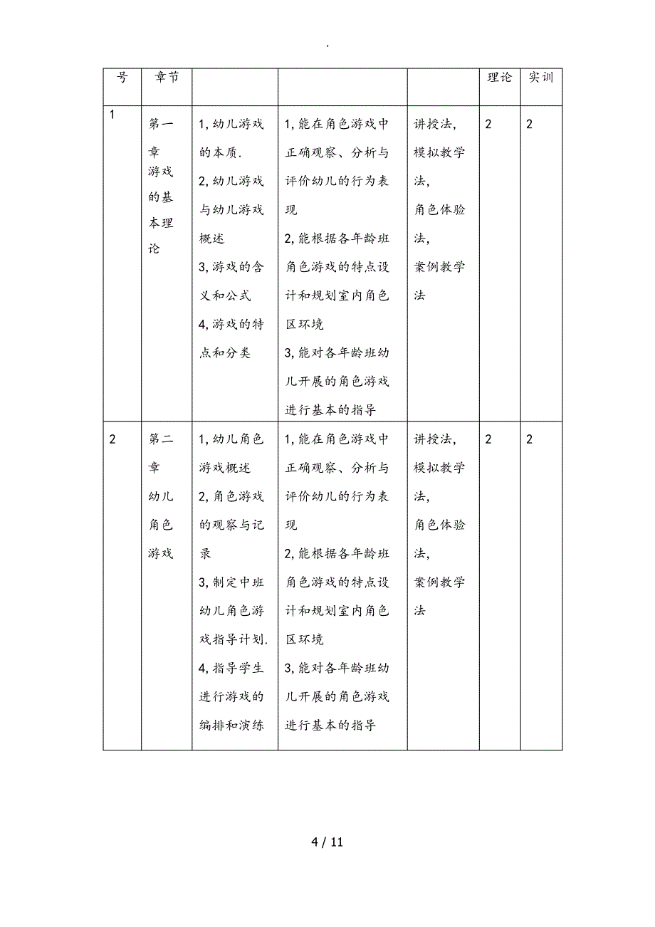 《幼儿游戏活动指导》课程标准_第4页