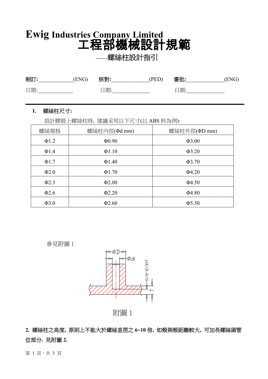 螺丝柱设计指引.doc_第1页