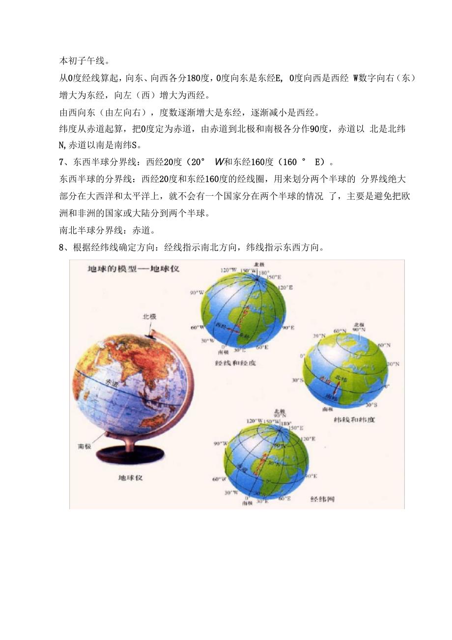 上海初中地理会考知识点汇总——六年级第一学期牛津版_第2页