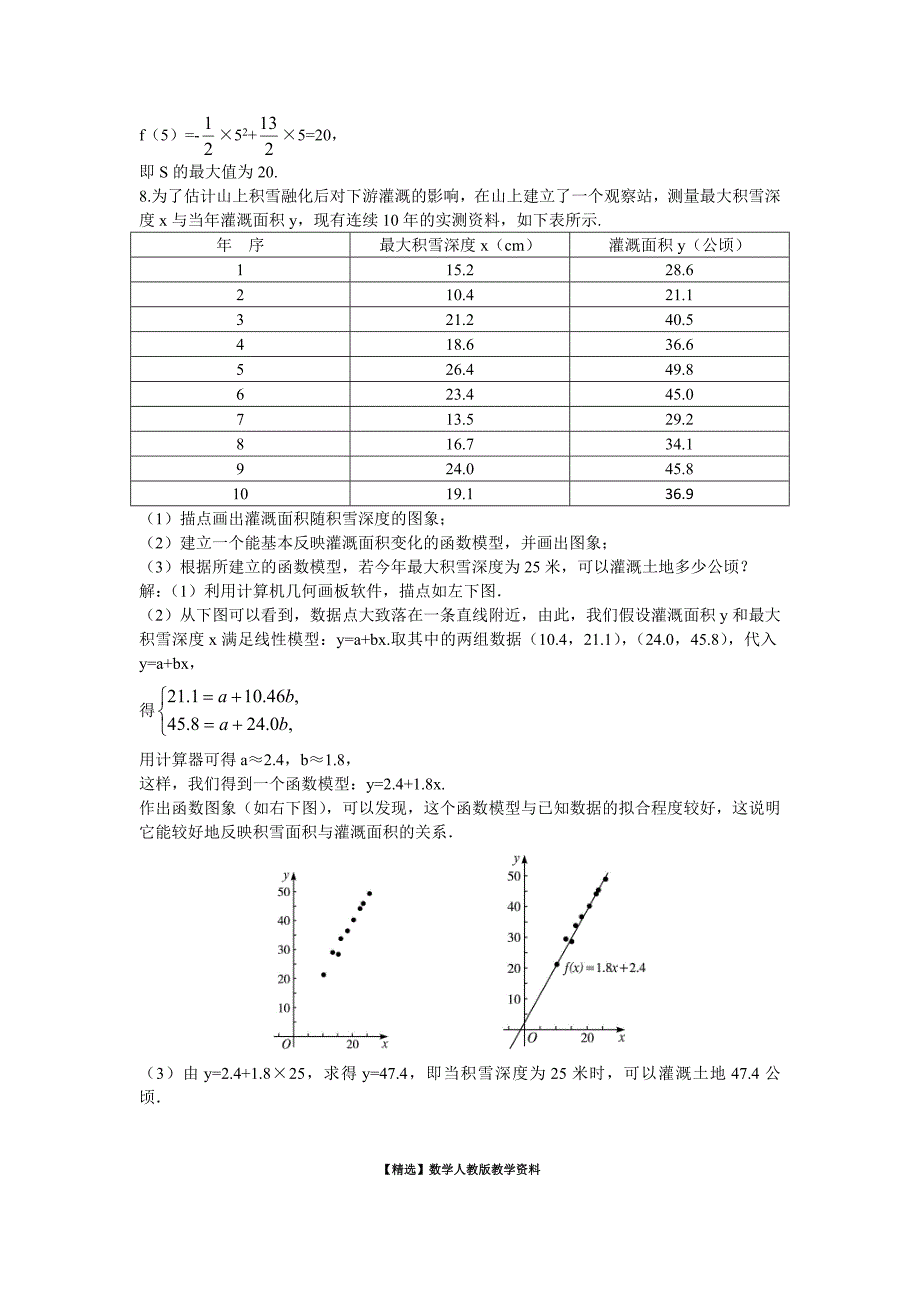 【精选】高一数学人教A版必修1达标训练：3.2.2函数模型的应用实例 Word版含解析_第3页