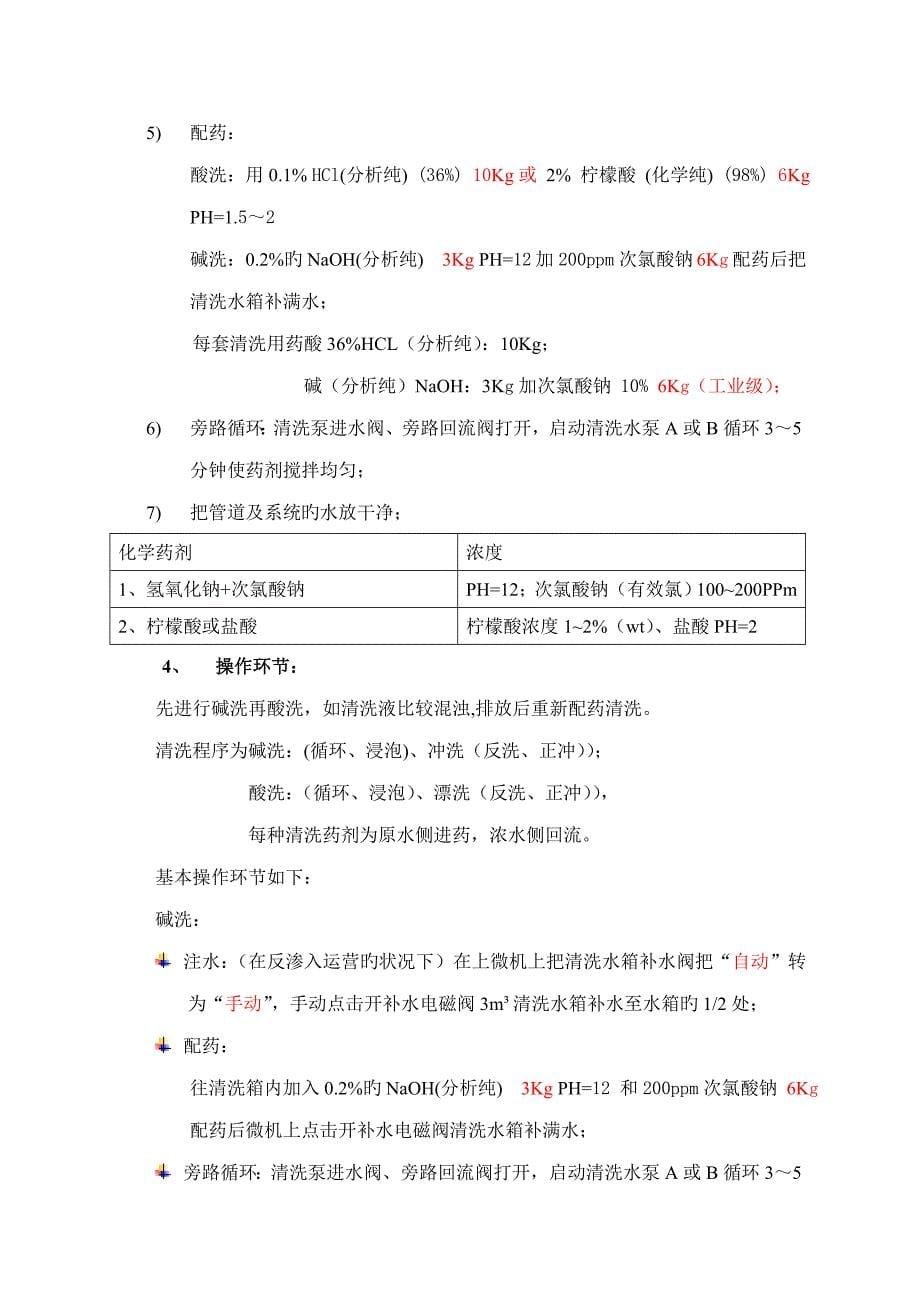 超滤反渗透化学清洗专题方案_第5页