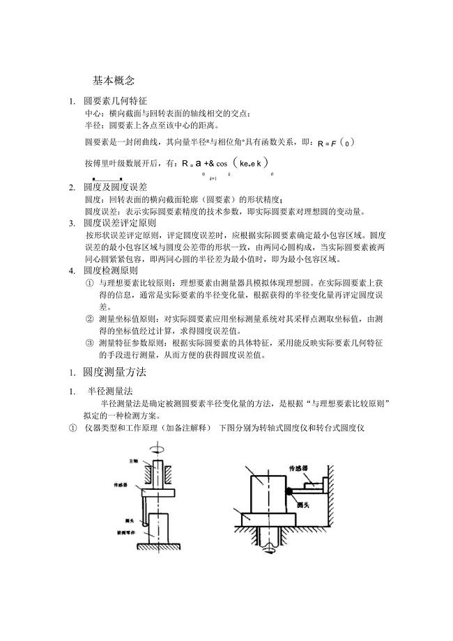 圆度圆柱度及球度的测量及评价方法讲解