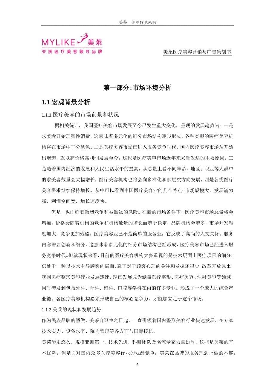 美莱医疗美容营销与广告策划书.docx_第5页