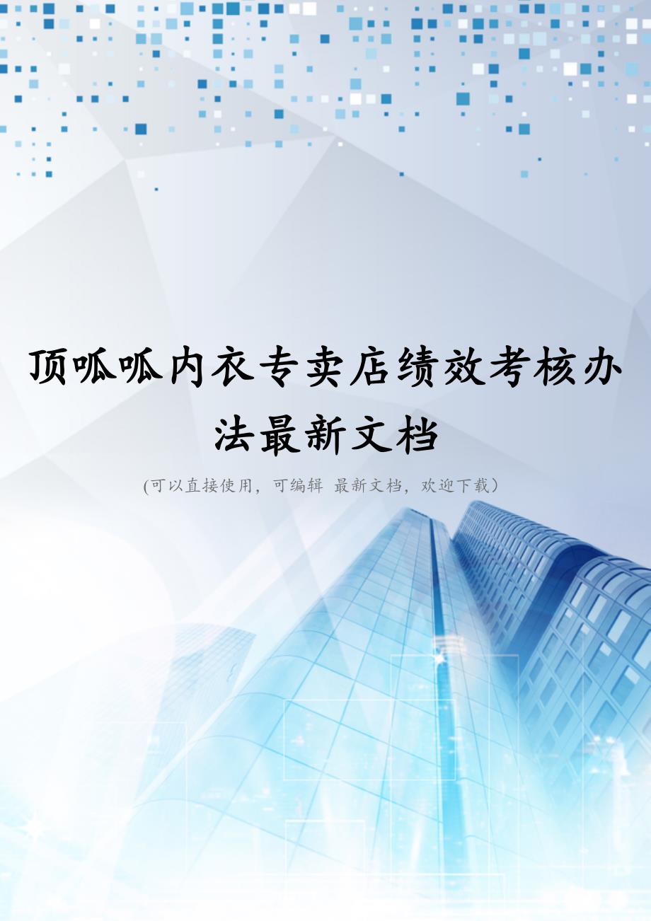 顶呱呱内衣专卖店绩效考核办法最新文档_第1页