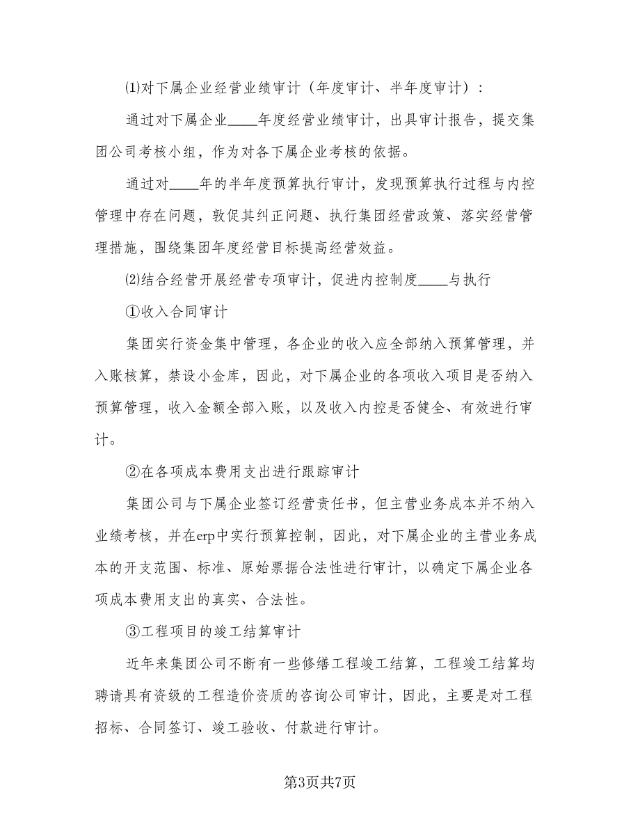 2023内部审计工作计划标准模板（二篇）_第3页