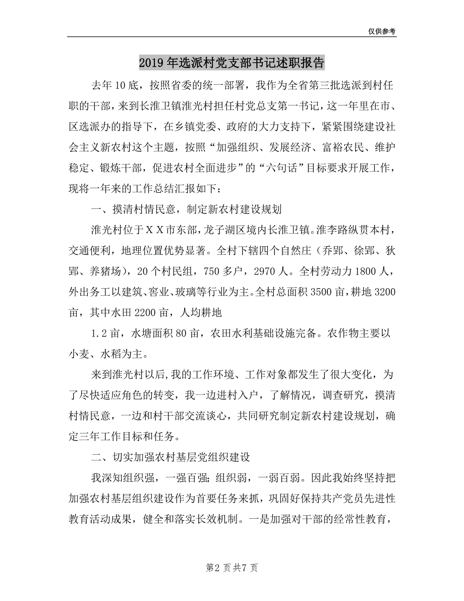 2019年选派村党支部书记述职报告.doc_第2页