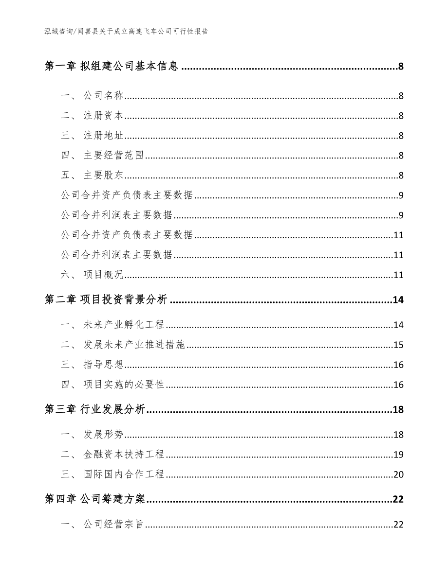 闻喜县关于成立高速飞车公司可行性报告_模板范本_第3页
