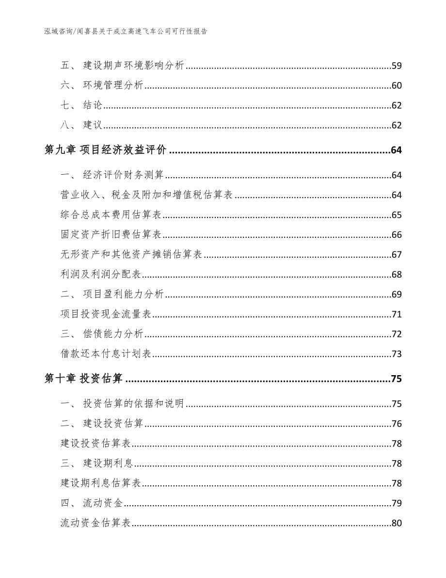 闻喜县关于成立高速飞车公司可行性报告_模板范本_第5页