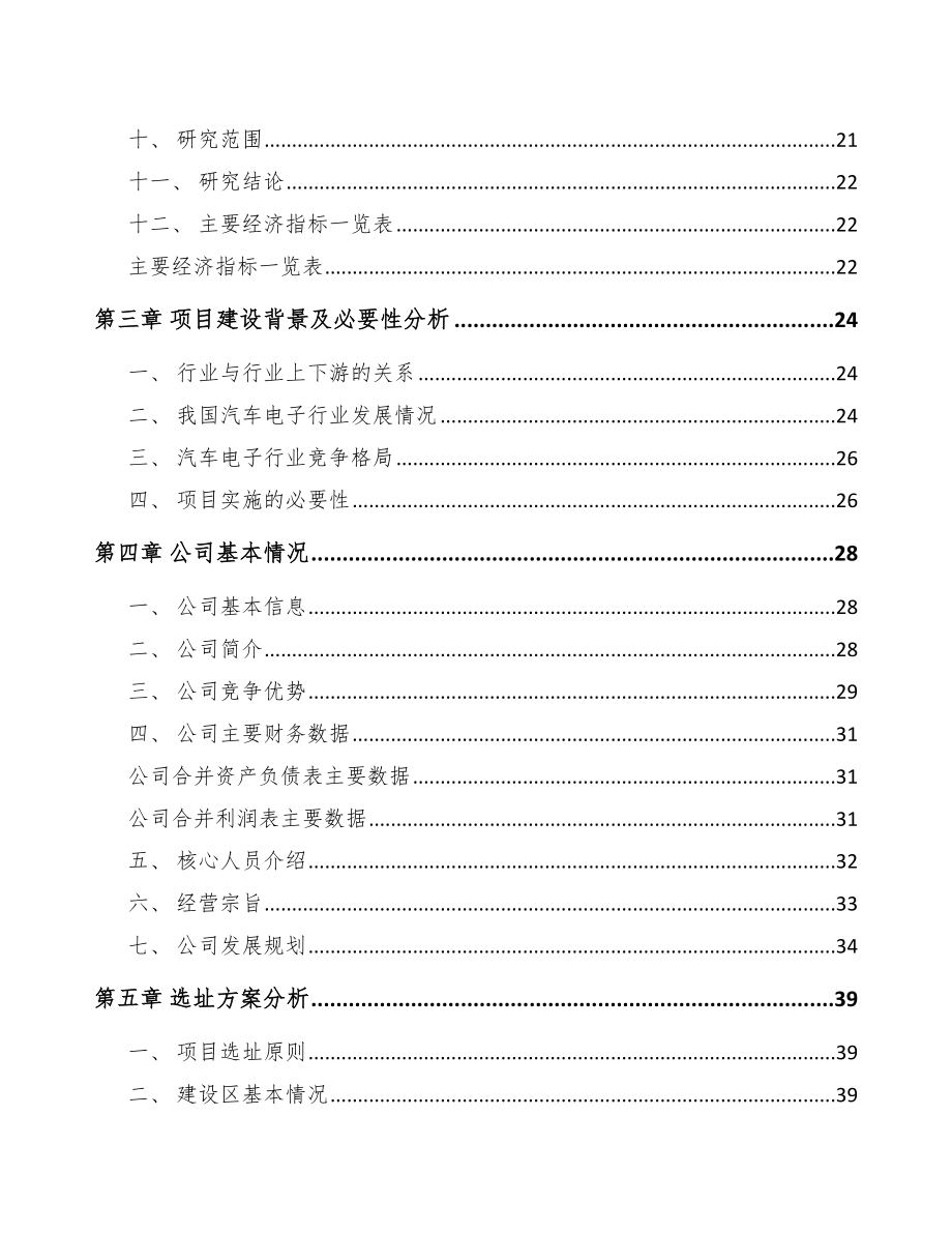 金华汽车电子产品项目可行性研究报告_第4页