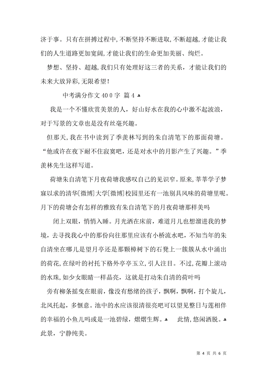 中考满分作文400字集锦五篇_第4页
