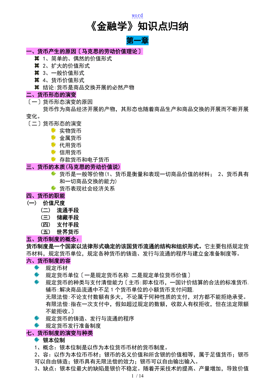 《金融学》知识点归纳_第1页