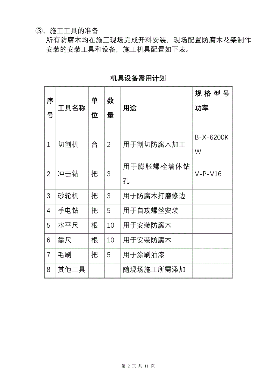 碳化木花架施工方案详解_第2页