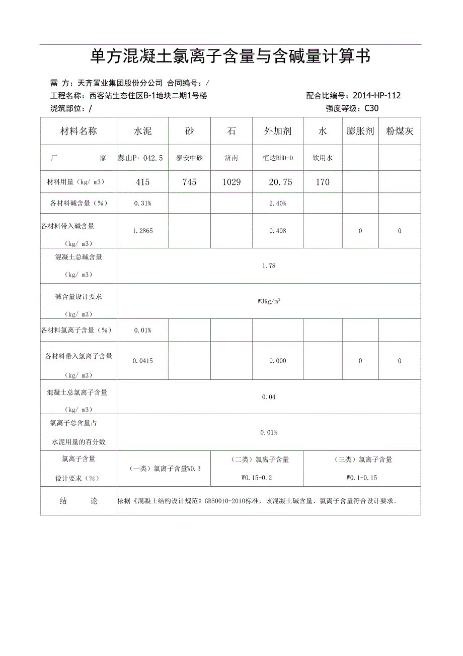 氯离子计算书_第1页