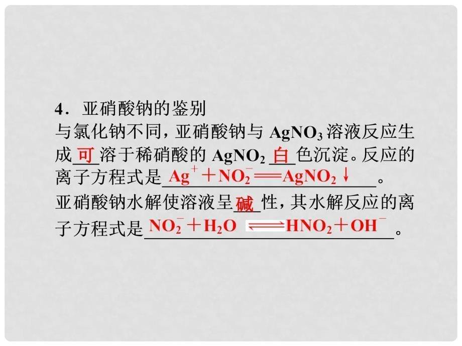 高中化学 专题三 物质的检验与鉴别 课题2 亚硝酸钠和食盐的鉴别（第1课时）课件 苏教版选修6_第5页