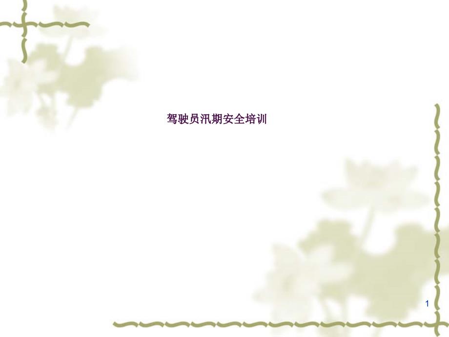 驾驶员汛期培训ppt课件_第1页