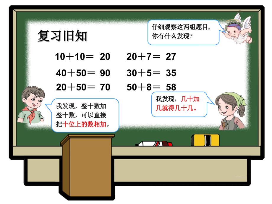 人教版小学一年级下册-两位数加一位数(不进位)、整十数-公开课-名师教学课件_第3页