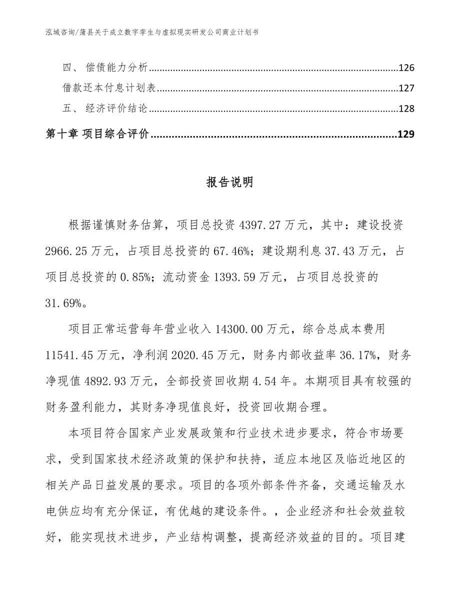 蒲县关于成立数字孪生与虚拟现实研发公司商业计划书_第5页