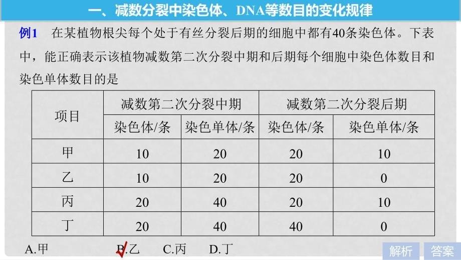 高中生物 第2章 基因和染色体的关系 微专题三 减数分裂中染色体、DNA等数目的 变化规律及细胞图像识别课件 新人教版必修2_第5页