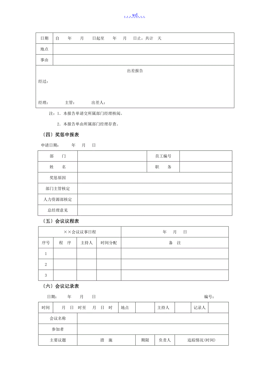 人力资源需要的各种表格模板_第3页