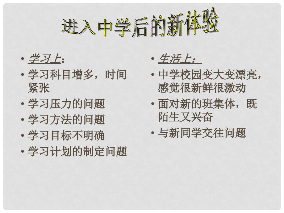 山东省青岛市即墨市长江中学七年级政治上册 3.1 新生活 新起点课件 鲁教版_第1页