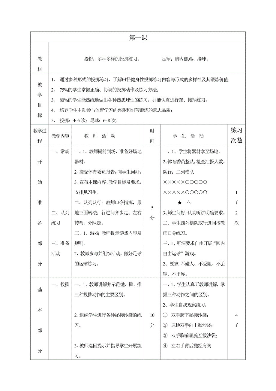 初中体育课教案全集_第1页